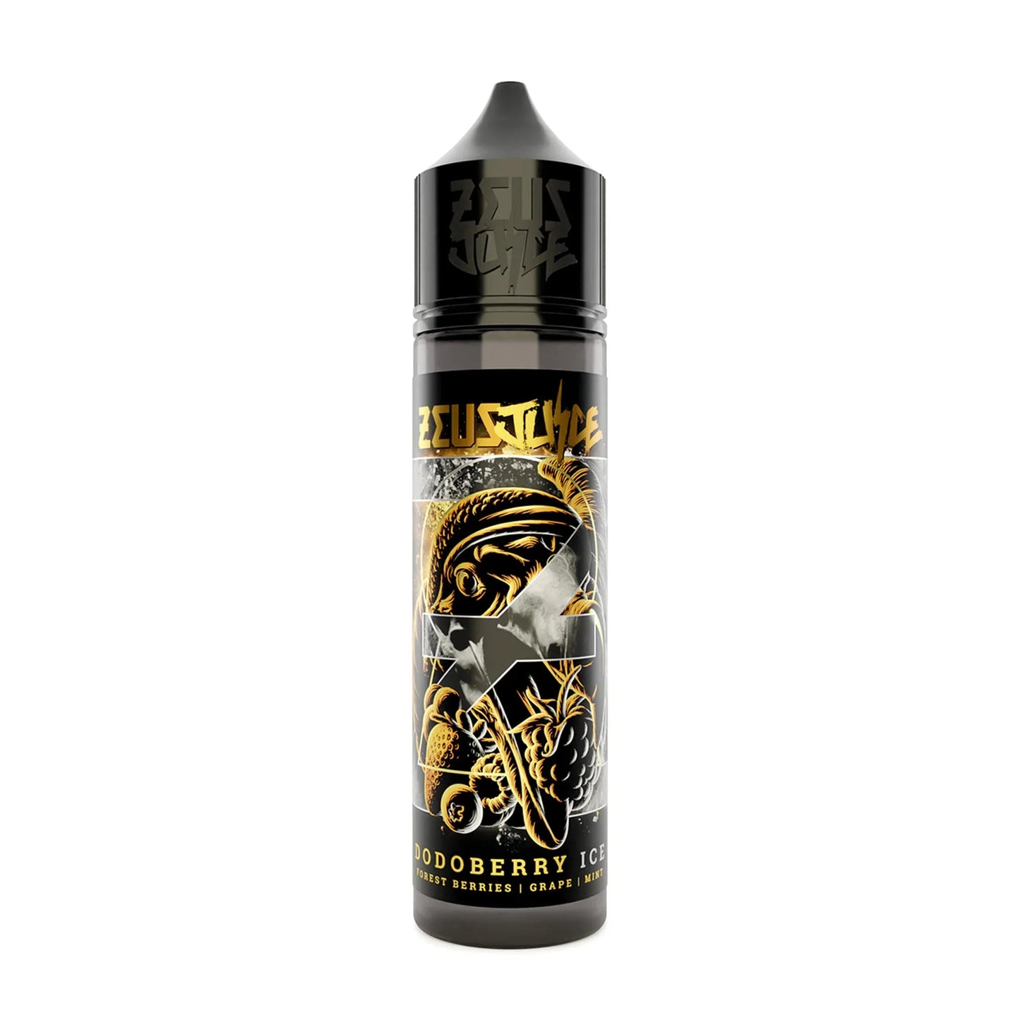 50ml Dodoberry Ice e-liquid bottle with forest berries, grape, and mint flavor graphics