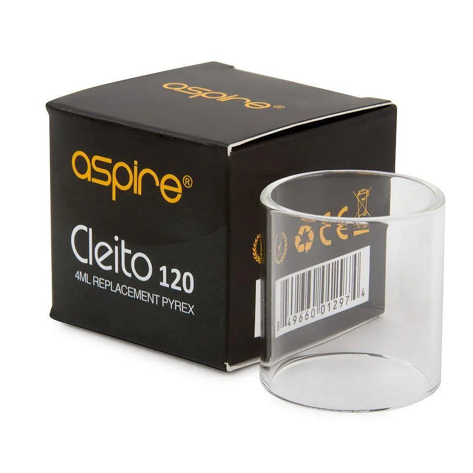 Aspire Cleito 120 4ml replacement glass tube with black retail box for vape tank