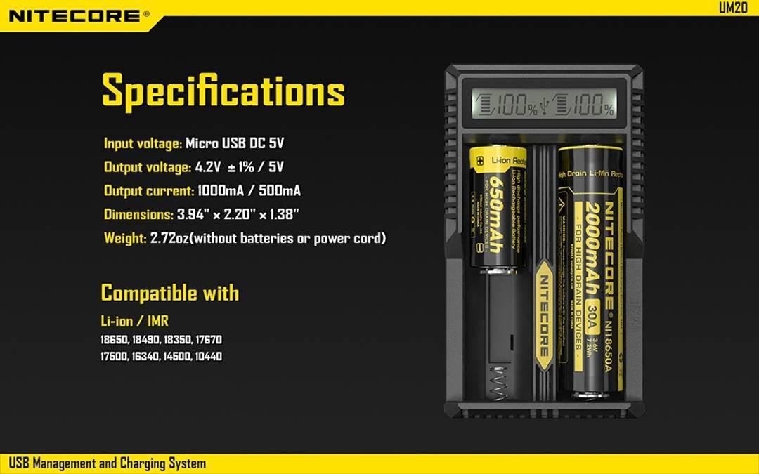 Nitecore UM20 USB Charger - Vaper Aid