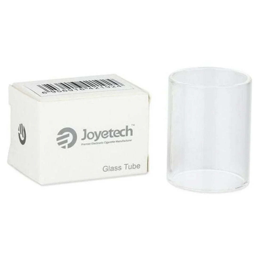 Clear replacement glass tube for e-cigarette tank with Joyetech packaging box.