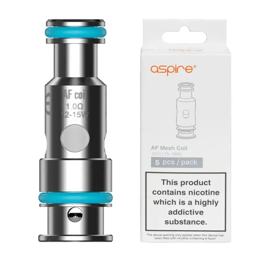 AF mesh vape coil 1.0Ω with blue O-rings and retail box, 5 pack for vape kits