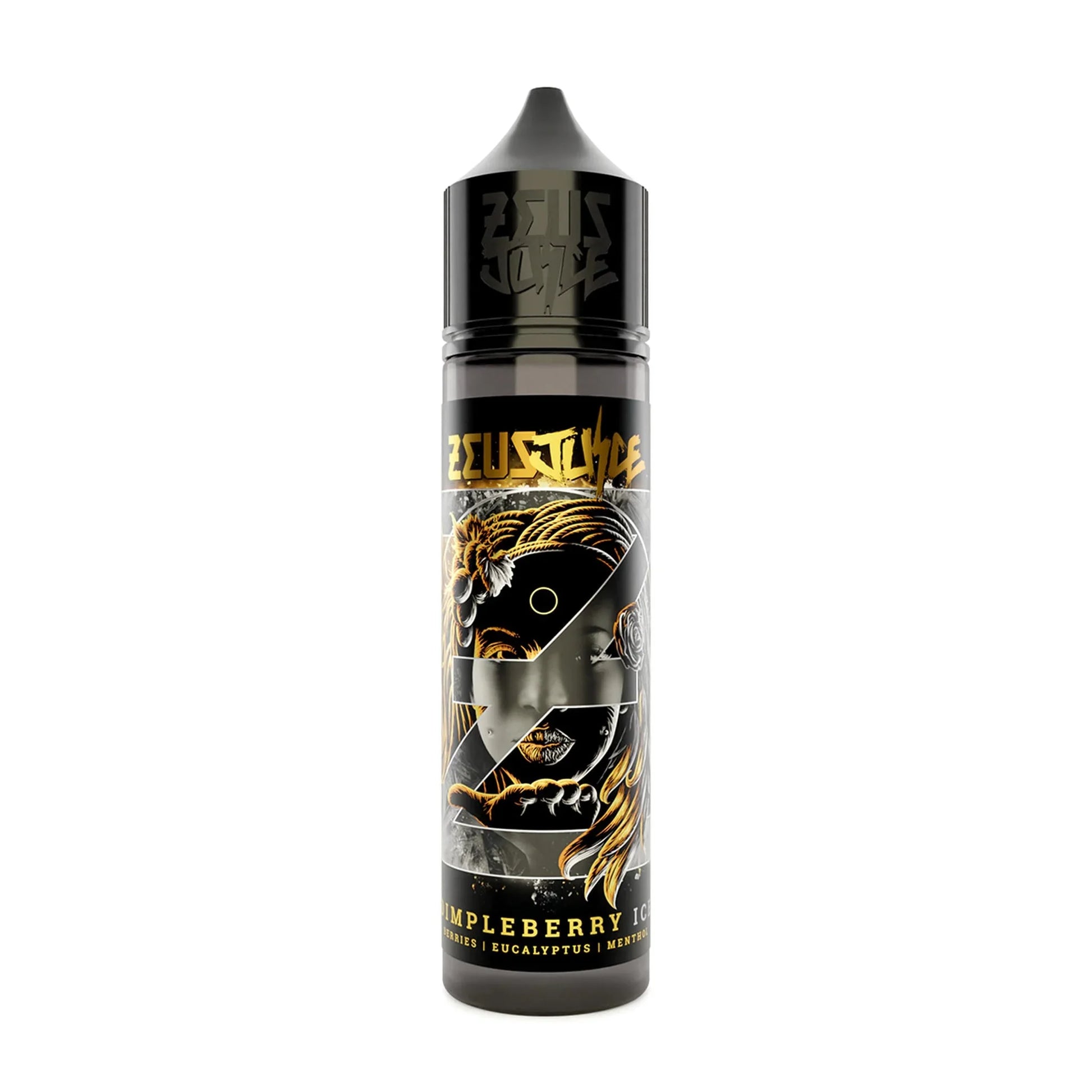 50ml Dimpleberry Ice vape e-liquid bottle with bold graphic label, flavors include berries, eucalyptus, menthol