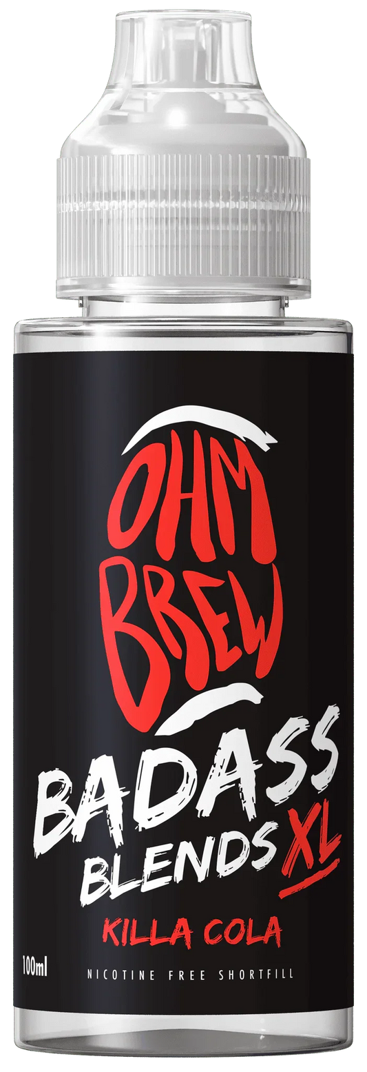 100ml Ohm Brew Badass Blends XL Killa Cola nicotine free vape e-liquid bottle