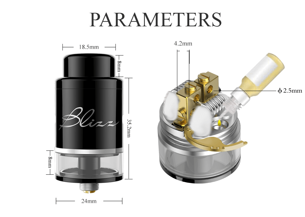 E-BOSSVAPE Blizz RDTA Black - Vaper Aid