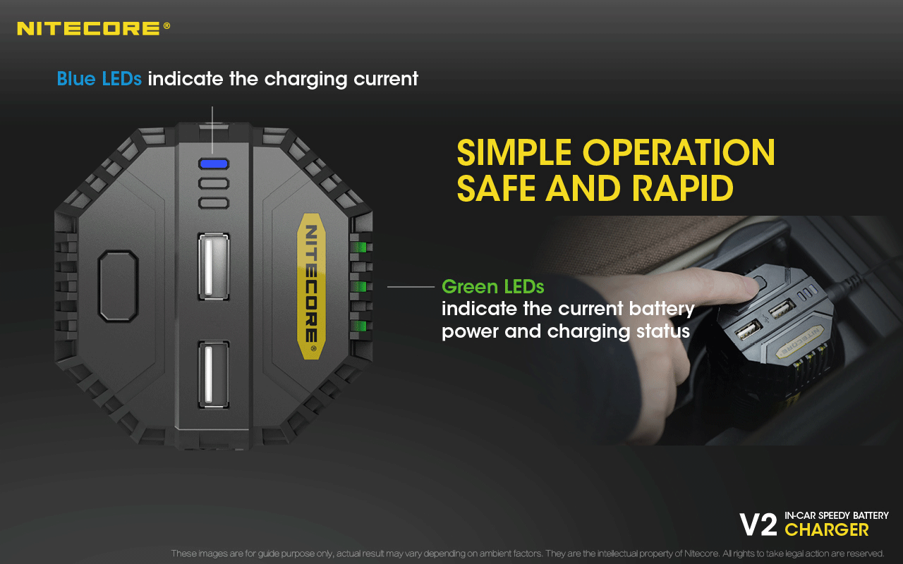 Nitecore V2 - Car Charger - Vaper Aid