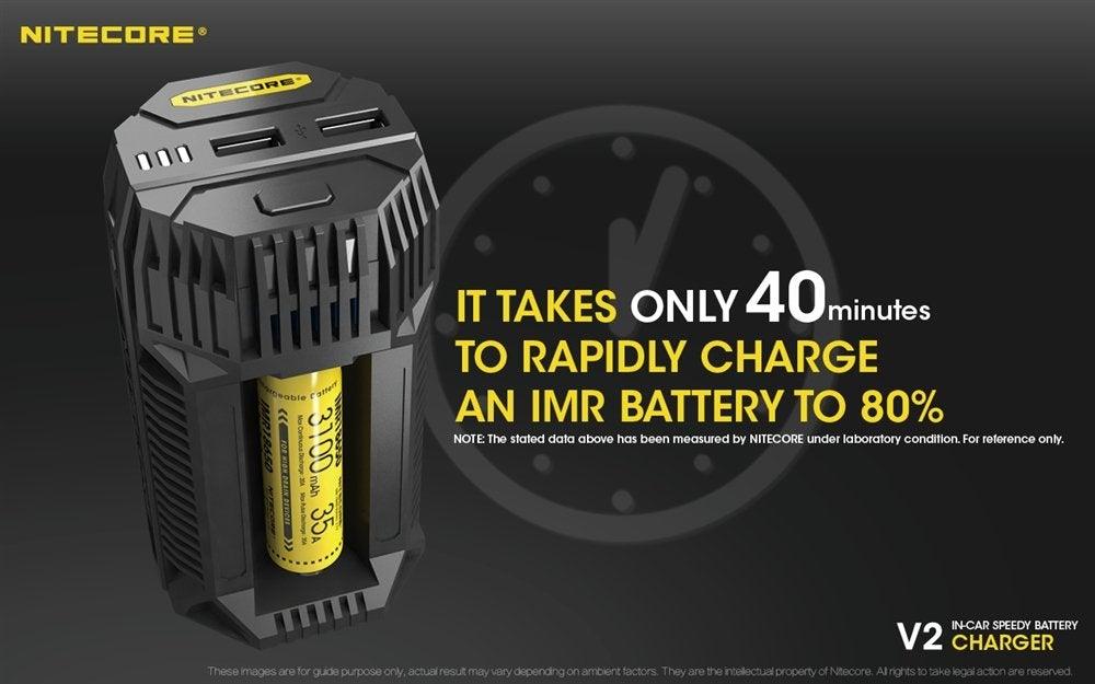 Nitecore V2 - Car Charger - Vaper Aid
