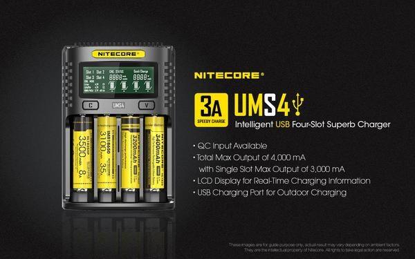 Nitecore UMS4 Charger - Vaper Aid