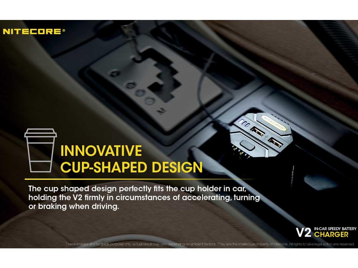 Nitecore V2 - Car Charger - Vaper Aid