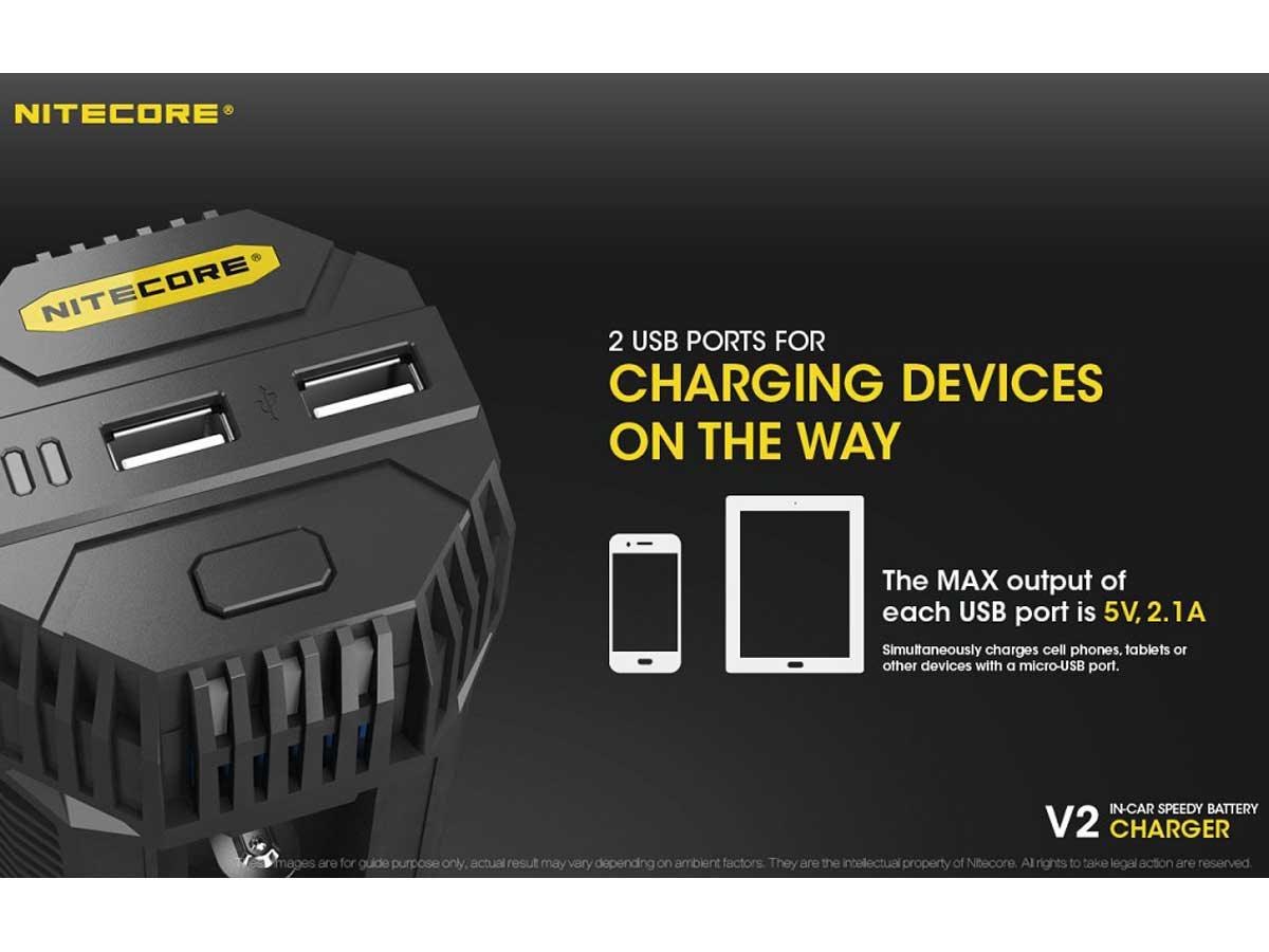 Nitecore V2 - Car Charger - Vaper Aid